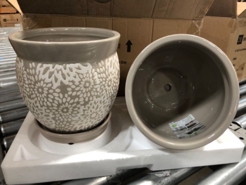 Photo 1 of 2 pots
Southern Patio
Farrah 9.1 in. x 9.1 in. Gray Ceramic Indoor Pot