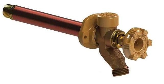 Photo 1 of 1/2 in. x 3/4 in. Brass Sweat x MPT x 6 in. L Freeze-Resistant Anti-Siphon Sillcock
