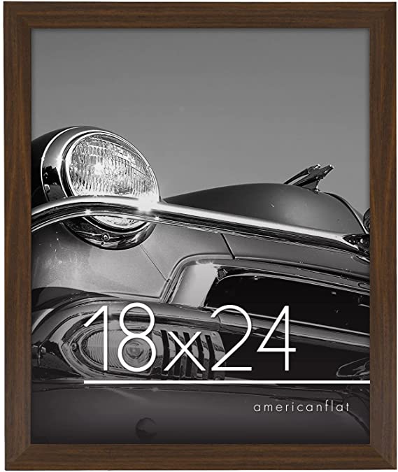 Photo 1 of Americanflat 18x24 Poster Frame in Walnut with Polished Plexiglass-Horizontal and Vertical Formats with Included Hanging Hardware
