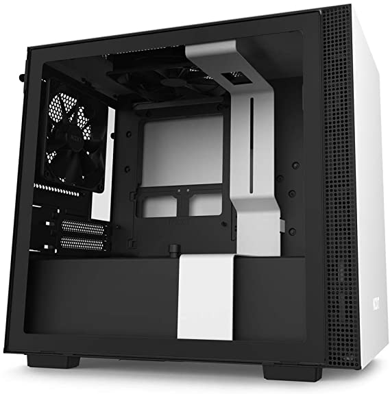 Photo 1 of NZXT H210 - CA-H210B-W1 - Mini-ITX PC Gaming Case - Front I/O USB Type-C Port - Tempered Glass Side Panel - Cable Management System - Water-Cooling Ready - Radiator Bracket - White/Black
