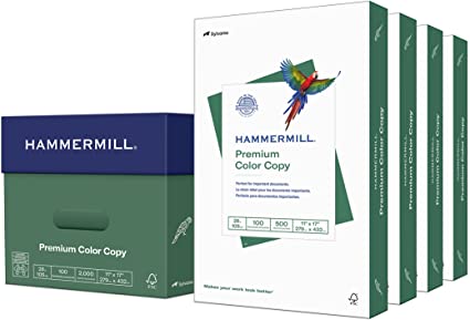 Photo 1 of Hammermill Printer Paper, Premium Color 28 lb Copy Paper, 11 x 17 - 4 Ream (2,000 Sheets) - 100 Bright, Made in the USA, 102541C
