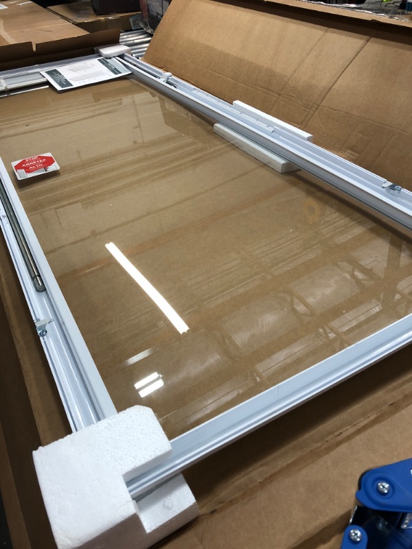 Photo 1 of ODL ADDON2264E White Cordless Add On Enclosed Aluminum Blinds with 1/2 in. Slats, for 22 in. Wide x 64 in. Length Door Windows
