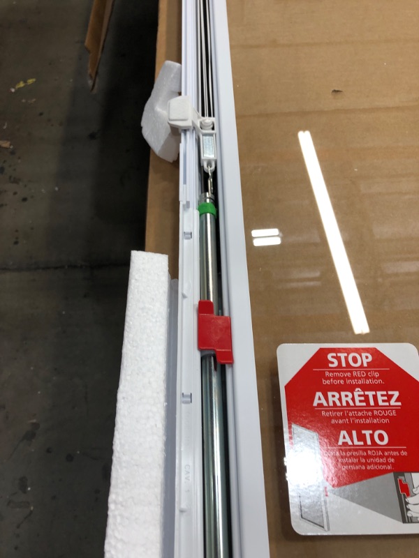 Photo 1 of ODL ADDON2264E White Cordless Add On Enclosed Aluminum Blinds with 1/2 in. Slats, for 22 in. Wide x 64 in. Length Door Windows
