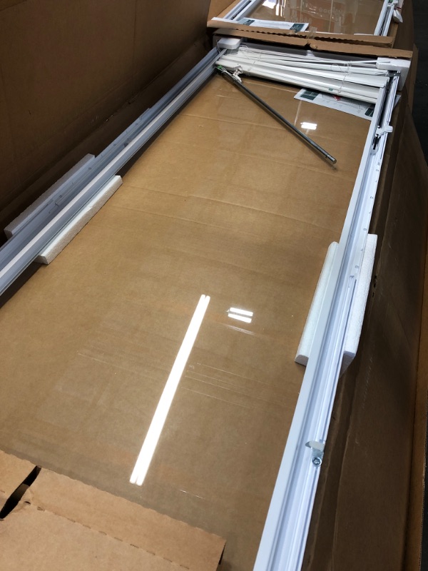 Photo 1 of ODL ADDON2264E White Cordless Add On Enclosed Aluminum Blinds with 1/2 in. Slats, for 22 in. Wide x 64 in. Length Door Windows
