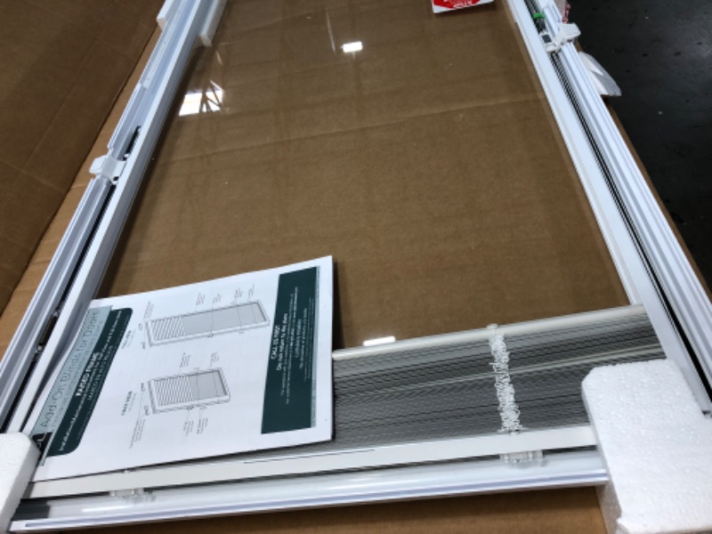 Photo 1 of ODL ADDON2264E White Cordless Add On Enclosed Aluminum Blinds with 1/2 in. Slats, for 22 in. Wide x 64 in. Length Door Windows
