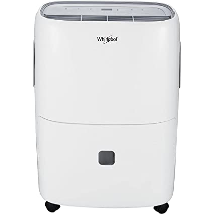 Photo 1 of Whirlpool 40 Pint Portable Dehumidifier with Built-In Pump, 24-Hour Timer, Auto Shut-Off, Easy-Clean Filter, and Auto-Restart | For Bathrooms, Basements, and Bedrooms | WHAD40PCW
