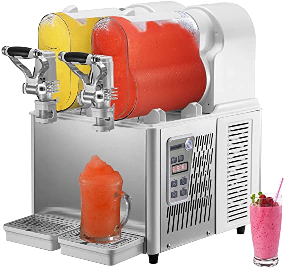 Photo 1 of VEVOR Margarita Machines, 3LX2 Tank Slushy Machine Commercial, 340W Frozen Margarita Machine with Temperature Preservation, Stainless Steel Home Slush Frozen Drink Machine with Automatic Clean, White
