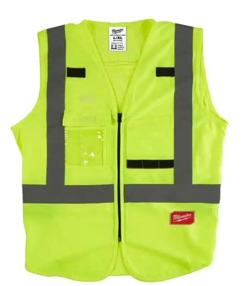 Photo 1 of Milwaukee Large/X-Large Yellow Class 2 High Visibility Safety Vest with 10 Pockets