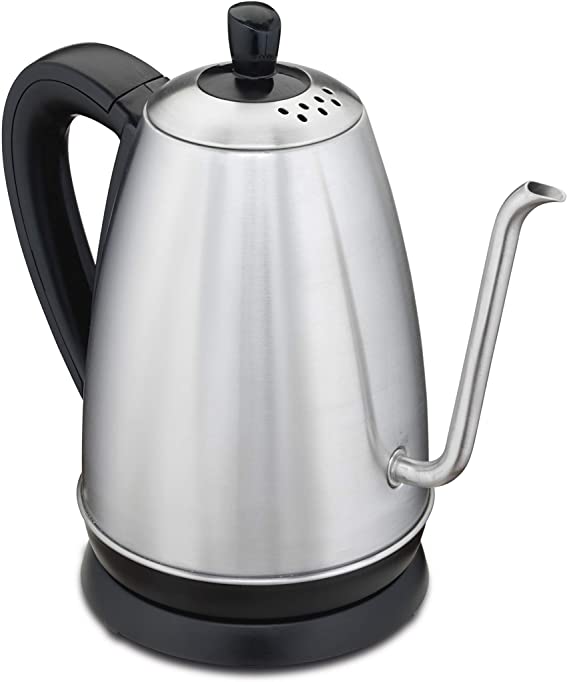 Photo 1 of Hamilton Beach Gooseneck Pour Over Electric Tea Kettle, Water Boiler & Heater, 1.2 L, Cordless, Auto-Shutoff & Boil-Dry Protection, Stainless Steel (40899)
