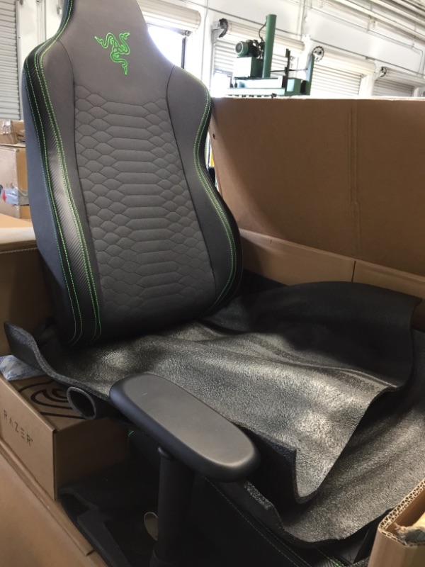 Photo 2 of Razer Iskur X Ergonomic Gaming Chair: Ergonomically Designed for Hardcore Gaming - Multi-Layered Synthetic Leather - High-Density Foam Cushions - 2D Armrests - Steel-Reinforced Body - Black/Green
