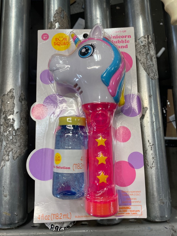 Photo 2 of 6PK-Unicorn Light-up Bubble Wand Pink - Sun Squad
