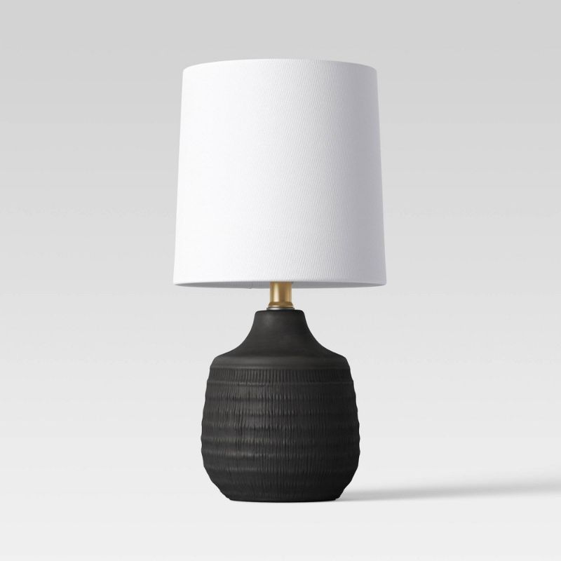 Photo 1 of 2PK-Textural Ceramic Mini Jar Shaped Table Lamp - Threshold™
