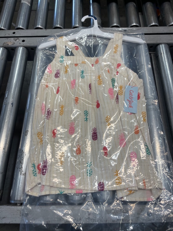 Photo 2 of 2PK-SIZE L -Girls' Pineapple Gauze Tank Top - Cat & Jack™ White

