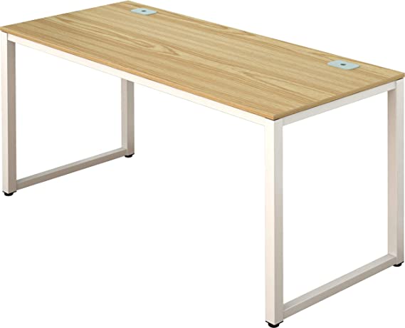 Photo 1 of SHW Home Office 55-Inch Large Computer Desk, White Frame W/Oak Top
