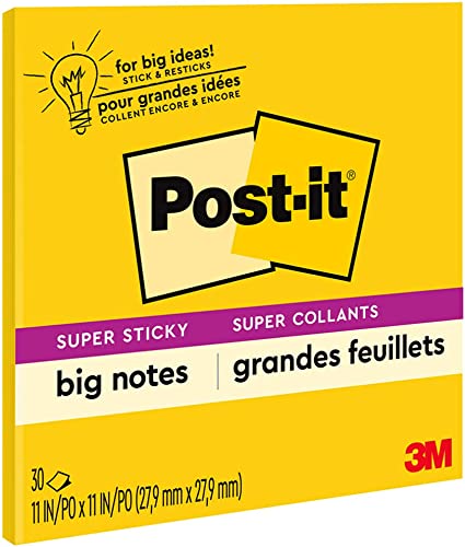 Photo 1 of Post-it Super Sticky Big Notes, 11 in x 11 in, 1 Pad, 30 Sheets/Pad (BN11) SET OF 5 
