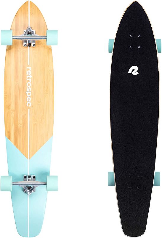 Photo 1 of Retrospec Zed Longboard Skateboard Complete Cruiser | Bamboo & Canadian Maple Wood Cruiser w/ Reverse Kingpin Trucks for Commuting, Cruising, Carving & Downhill Riding
