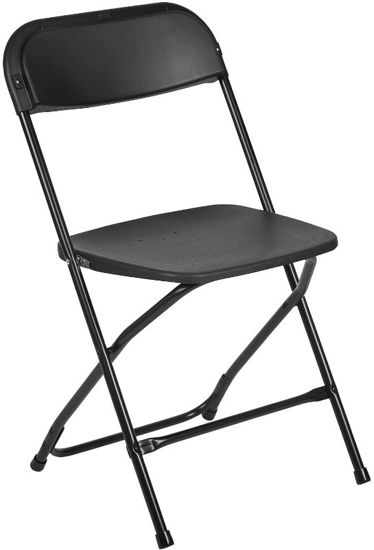 Photo 1 of Flash Furniture Hercules™ Series Plastic Folding Chair - Black - 650LB Weight Capacity Comfortable Event Chair - Lightweight Folding Chair
