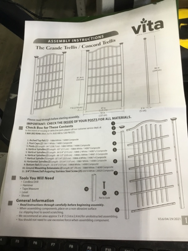 Photo 4 of 
VITA
54"L x 96"H Grande Vinyl Trellis, White, VA68200