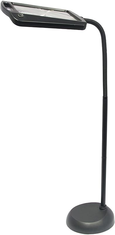 Photo 1 of daylight24 402039-04 Full Page 8 x 10 Inch Magnifier LED Illuminated Floor Lamp, Black
