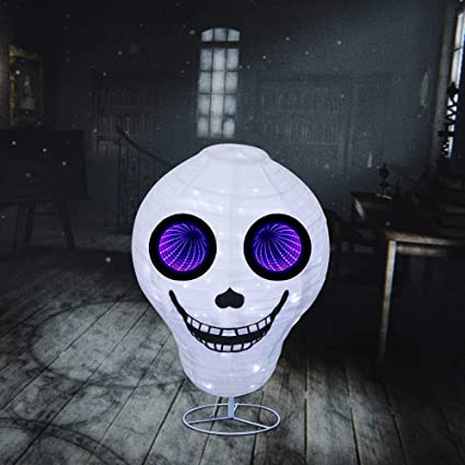 Photo 1 of ATDAWN 2.6 ft Pre-Lit Light Up Skull, Halloween Collapsible Skull Outdoor Decoration, 100 LED Outdoor Lighted Skull Halloween Yard Decorations
MISSING POLES TO MAKE IT STAND UP