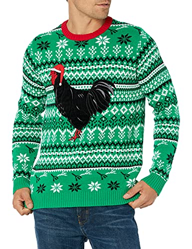 Photo 1 of Blizzard Bay Men's White Chicken Sweater, Green, Large