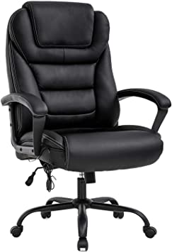Photo 1 of ***PARTS ONLY*** Big and Tall Office Chair 500lbs Wide Seat Ergonomic Desk Chair with Lumbar Support Arms High Back PU Leather Executive Task Computer Chair for Heavy People Women,Black
