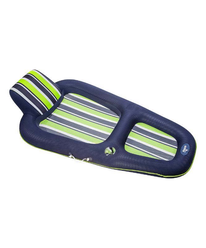 Photo 1 of Aqua Leisure Water Recreation Inflatables - Navy & Green Stripe Lounge Pool Float
