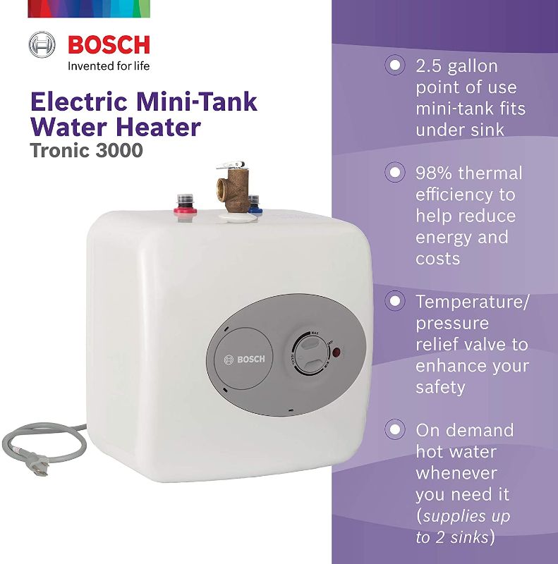 Photo 1 of **parts only does not function** Bosch Electric Mini-Tank Water Heater Tronic 3000 T 2.5-Gallon (ES2.5) - Eliminate Time for Hot Water - Shelf, Wall or Floor Mounted
