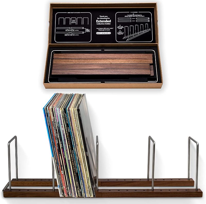 Photo 1 of ***PARTS ONLY*** Optage Audio Extended Record Holder | 100-150 Vinyl Record Storage | Vinyl Storage Organizer | Record Stand for Vinyl Record Holder, Vinyl Holder, LP Storage | Record Holder for Albums, Solid Walnut (Incomplete - Parts Only)
