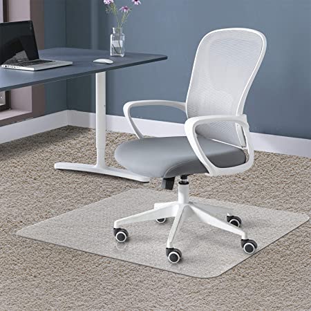 Photo 1 of Office Chair Mat Protector for Carpeted Floors , 48"X36", 2.0mm Thick, Rectangle Studded Home Office Desk Chair Mats for Low and Medium Pile Carpets , Easy Flat and Glide, Transparent and Sturdy
