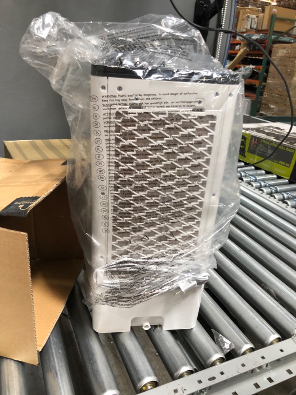 Photo 1 of Evaporative Air Cooler -  2-In-1 Swamp Cooler & Fan Tower w/Remote Control, 3 Speeds & Cool/Heat Mode, 8-Hour Timer, Air Cooling Fan for All-Year Around Use at Home Office Garage Outdoor
