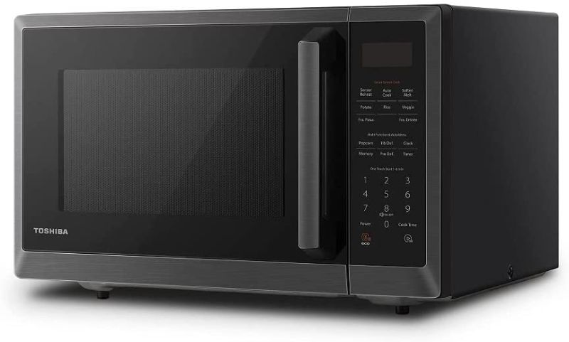 Photo 1 of **non functional** Toshiba ML2-EM12EA(BS) Microwave Oven with Smart Sensor, Eco Mode, and Sound On/Off function, 1.2Cu.ft/1100W, Black Stainless Steel
