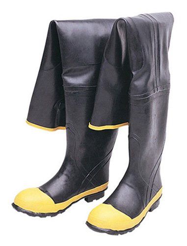 Photo 1 of Liberty DuraWear Rubber Fabric Lined Protective Hip Wader Boot with Reinforced Knee and Front, Size 11, Black