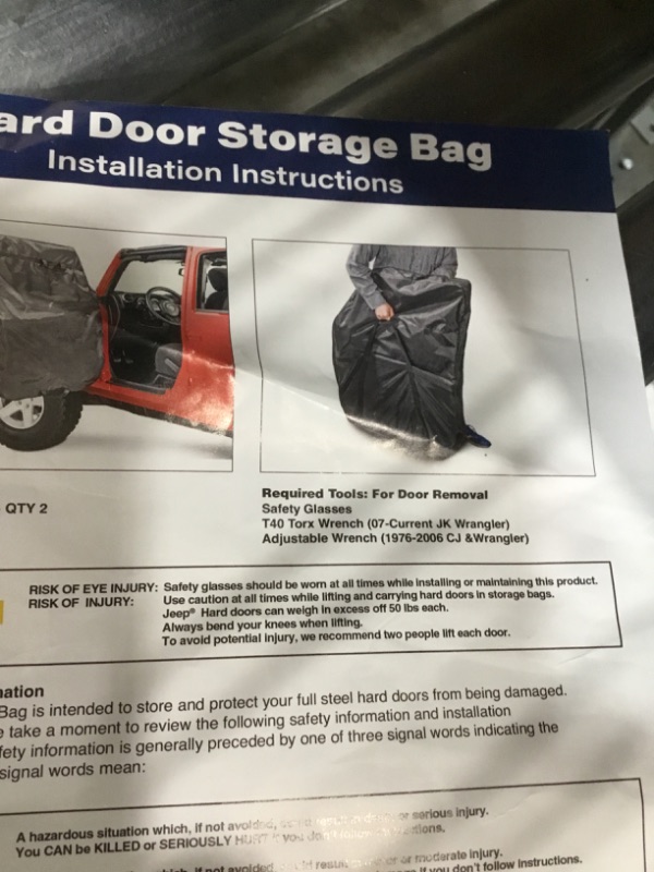 Photo 3 of  Hard Door Storage Bag with Handle for 1976-2006 Jeep Wrangler JK single bag 