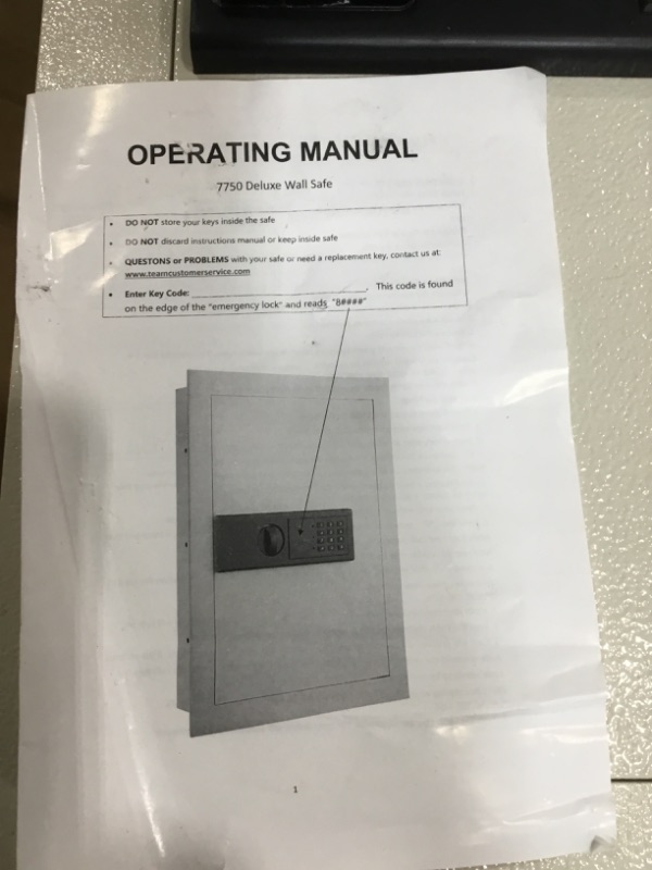 Photo 3 of PARAGON SAFES Electronic Flat Wall Safe Box with Digital Keypad and 2 Manual Override Keys