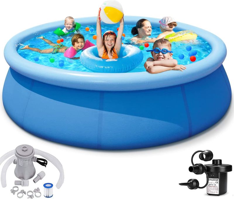 Photo 1 of 10ft x 30in Quick Set Inflatable Above Ground Swimming Pool with Water Filter Pump & Air Pump