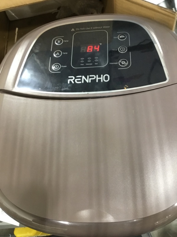 Photo 2 of Foot Spa Bath Massager,RENPHO Motorized Foot Spa with Heat and Massage and Jets,Powerful Bubble Jets with Infrared,Shiatsu Foot Spa Massager Corn Rollers