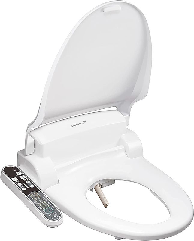 Photo 1 of SmartBidet SB-2000 Electric Bidet Seat for Round Toilets - Electronic Heated Toilet Seat with Warm Air Dryer and Temperature Controlled Wash Functions (White)