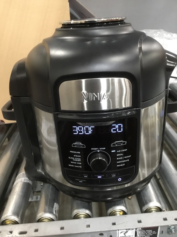 Photo 2 of Ninja FD401 Foodi 12-in-1 Deluxe XL 8 qt. Pressure Cooker & Air Fryer that Steams, Slow Cooks, Sears, Sautés, Dehydrates & More, with 5 qt. Crisper Basket, Deluxe Reversible Rack & Recipe Book, Silver