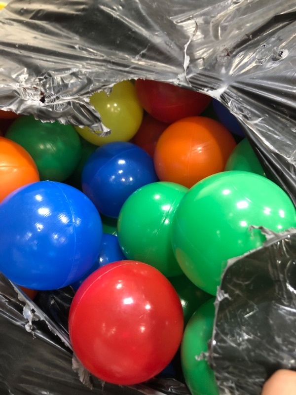 Photo 2 of 100 Soft Plastic Mini Ball Pit Balls w/ 8 Vibrant Colors - Crush Proof, No Sharp Edges, Non Toxic, Phthalate & BPA Free for Baby Toddler Ball Pit, Play Tents & Tunnels Indoor & Outdoor
