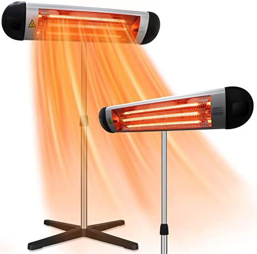 Photo 1 of NONFUNCTONAL-***PARTS ONLY****-Electric Patio Heater Outdoor Freestanding - 1500W Outdoor Electric Heater with Stand, Patio Heaters for Outdoor-Mount to Ceiling/Wall, Portable Heater, Height-adjustable Wall Heater Garage Heater
