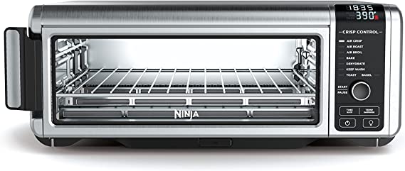 Photo 1 of Ninja SP101 Digital Air Fry Countertop Oven with 8-in-1 Functionality, Flip Up & Away Capability for Storage Space, with Air Fry Basket, Wire Rack & Crumb Tray, Silver
