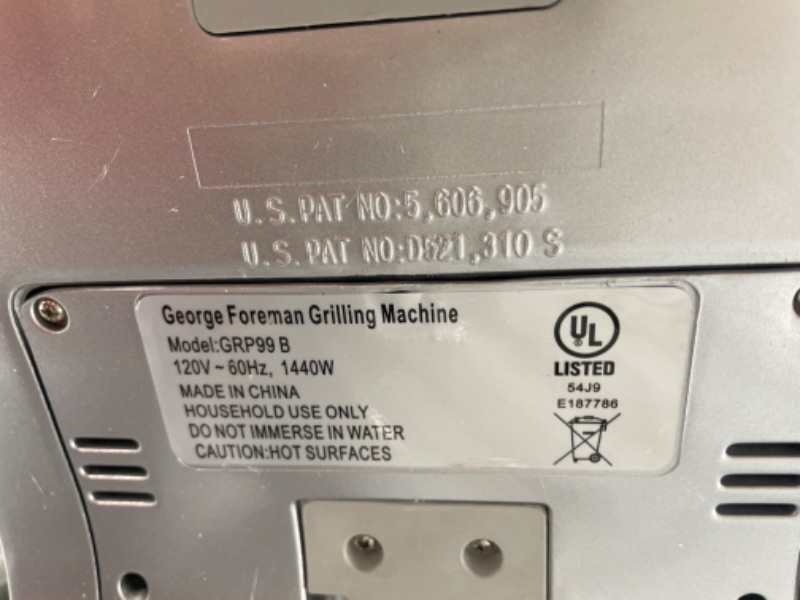 Photo 4 of George Foreman 6-Serving Removable Plate Grill and Panini Press, Silver, GRP99,Silver and Black
