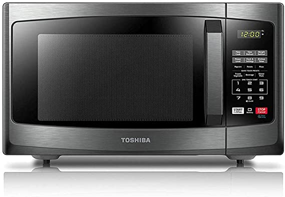 Photo 1 of Toshiba EM925A5A-BS Microwave Oven with Sound On/Off ECO Mode and LED Lighting, 0.9 Cu Ft/900W, Black Stainless Steel
