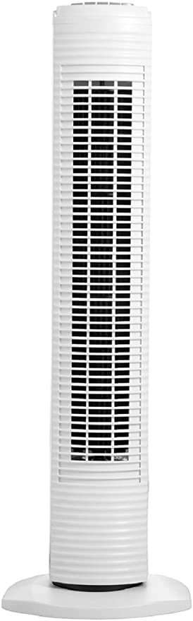 Photo 1 of Holmes Oscillating Tower Fan with 3 Speed Settings, 31 Inch, White
