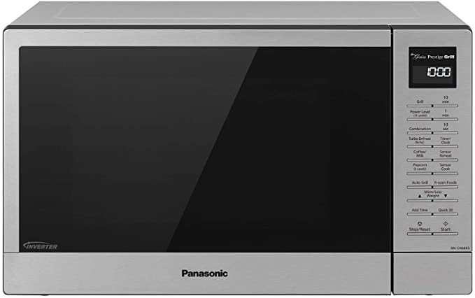 Photo 1 of Panasonic NN-GN68KS Countertop Microwave Oven 2-in-1 FlashXpress Broiler, Inverter Technology for Even Cooking and Smart Genius Sensor, 1000W, 1.2 cu.ft Microwave-NN-GN68KS (Stainless Steel/Silver)
