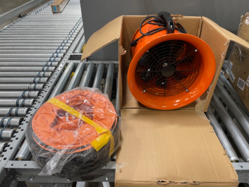 Photo 2 of OrangeA Utility Blower Fan, 8 Inches, 230W 882 CFM High Velocity Ventilator w/ 32.8 ft/10 m Duct Hose, Portable Ventilation Fan, Fume Extractor for Exhausting & Ventilating at Home and Job Site
