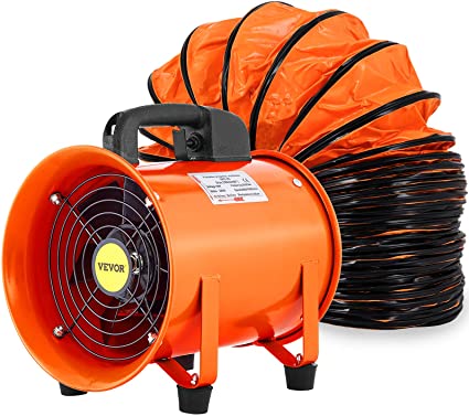 Photo 1 of OrangeA Utility Blower Fan, 8 Inches, 230W 882 CFM High Velocity Ventilator w/ 32.8 ft/10 m Duct Hose, Portable Ventilation Fan, Fume Extractor for Exhausting & Ventilating at Home and Job Site
