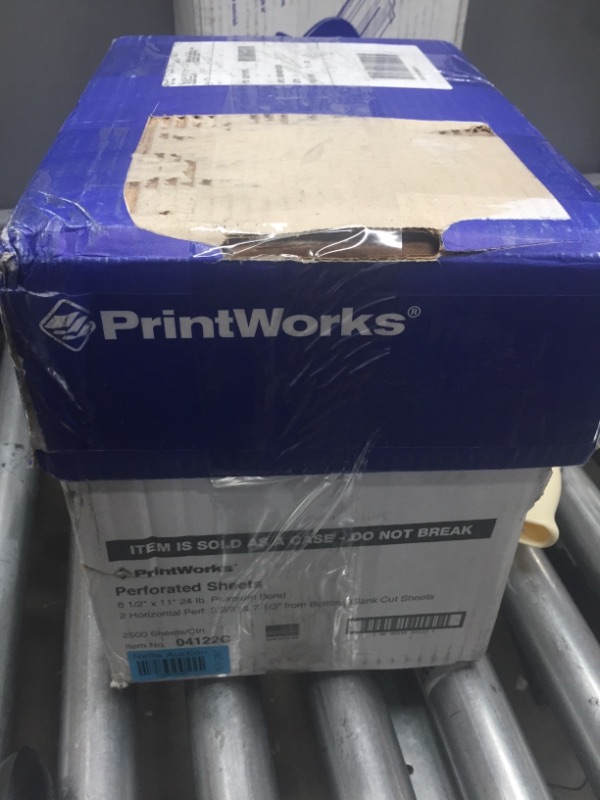 Photo 2 of Printworks Perforated Paper 8.5 X 11 24 Lb 3.67 and 7.33 Perfs White 2500 Shts 04122
