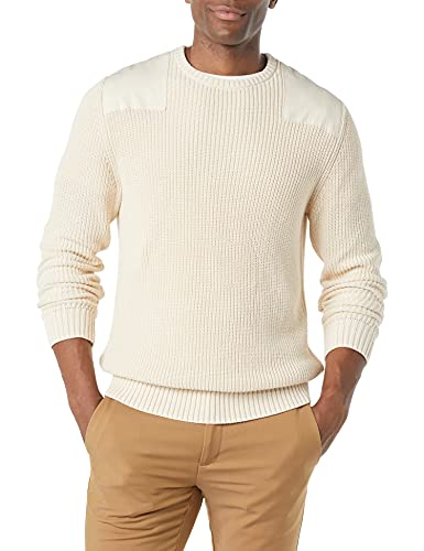 Photo 1 of Goodthreads Men's Soft Cotton Military Sweater, Cream, X-Large Tall
